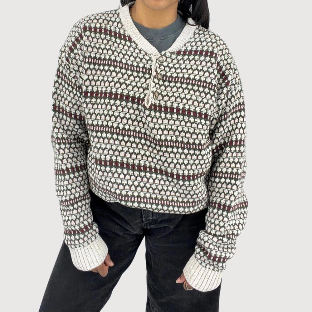 Vintage Liberty Old Glory Fair Isle Sweater M 100% Cotton